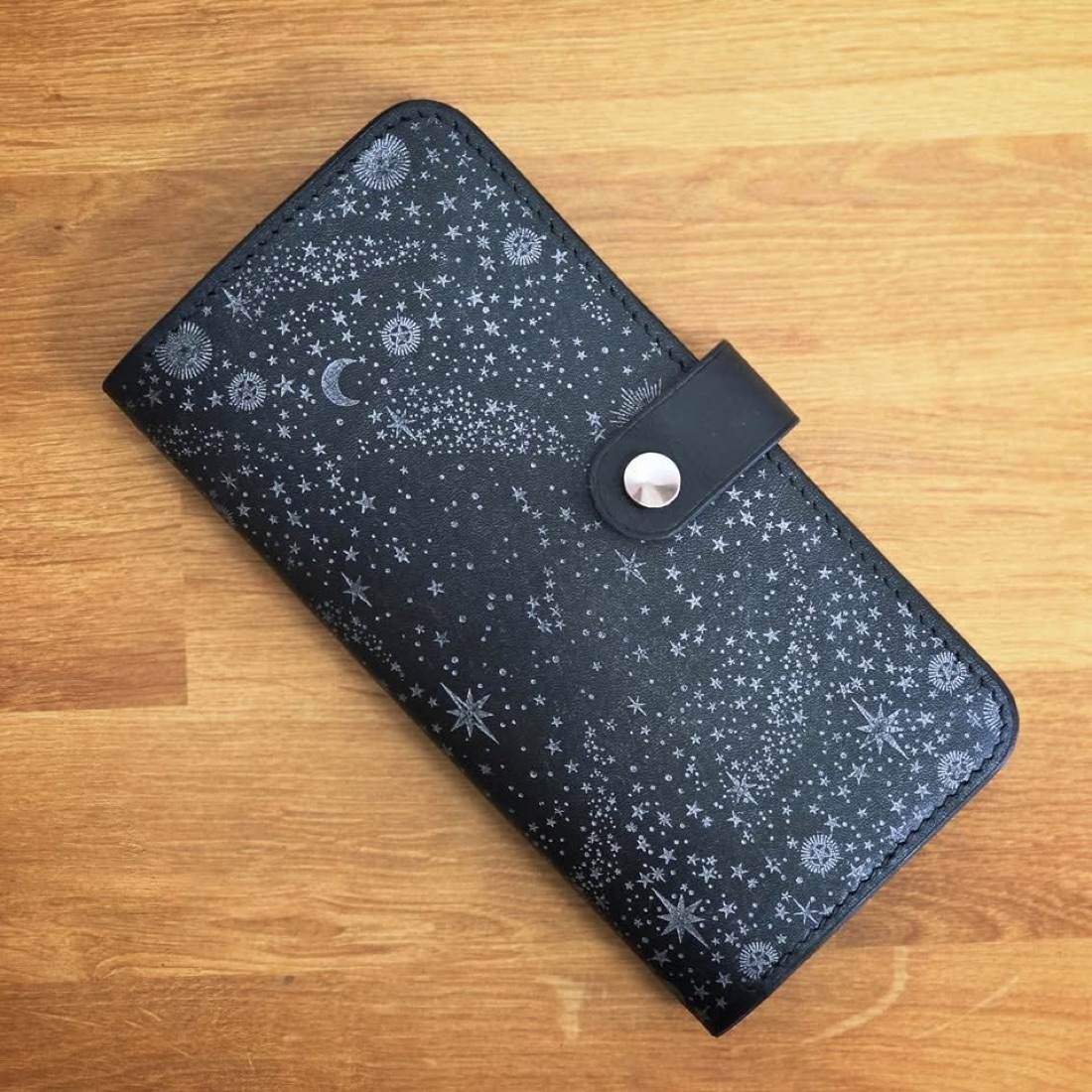 Portefeuille en cuir ciel étoilé
